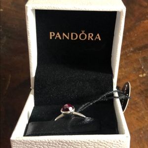 July droplet ring , synthetic ruby